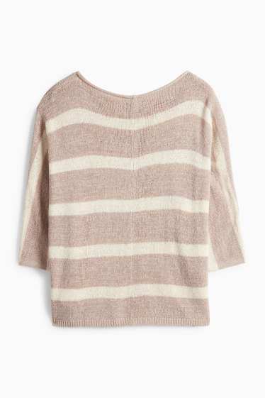 Femmes - Pull - à rayures - beige