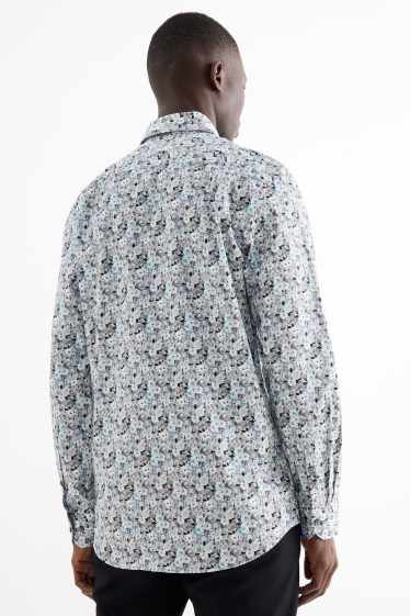 Uomo - Camicia business - regular fit - button down - fantasia - grigio