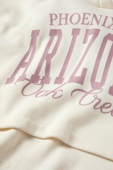Kinderen: meisjes - Arizona - set - hoodie en topje - 2-delig - crème wit