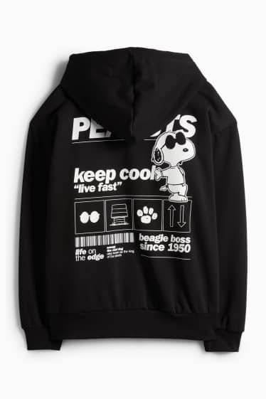 Herren - Oversized-Sweatjacke mit Kapuze - Peanuts - schwarz