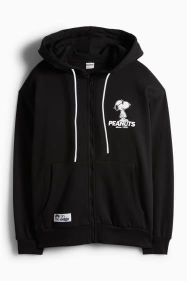 Herren - Oversized-Sweatjacke mit Kapuze - Peanuts - schwarz