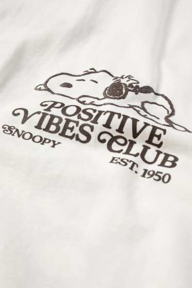 Dames - T-shirt - regular fit - glanseffect - Peanuts - wit