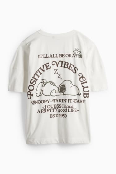 Dames - T-shirt - regular fit - glanseffect - Peanuts - wit