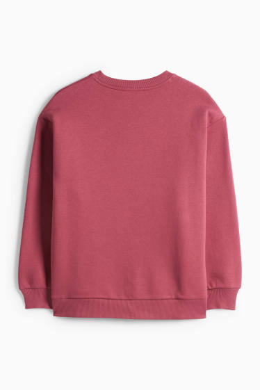 Děti - dívky - Los Angeles - mikina se štrasovými kamínky - tmavě růžová