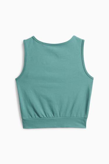 Femei - Top crop basic - verde deschis