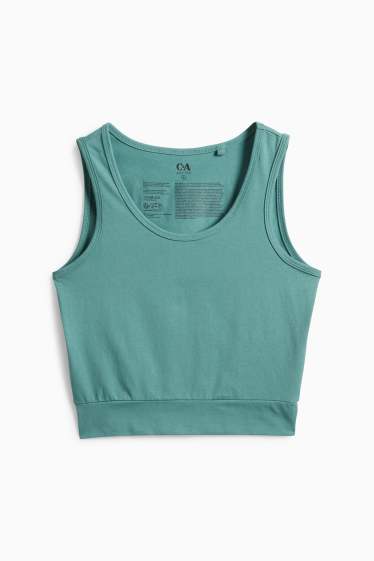 Femei - Top crop basic - verde deschis