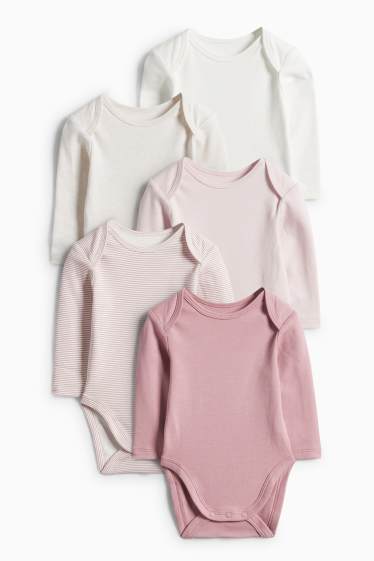 Bebeluși - fete - Pijama salopetă bebeluși - roz închis