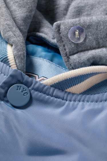 Bambini - Football - giacca college con cappuccio - foderata - azzurro