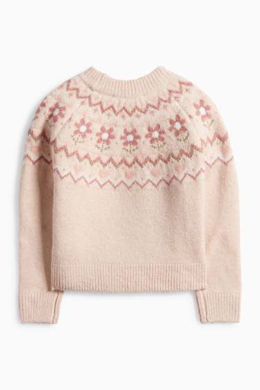 Children Girls - Jumper - rose