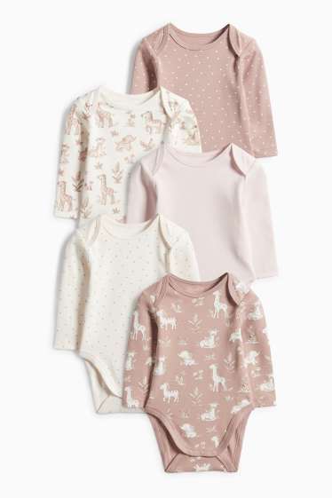 Bebeluși - fete - Pijama salopetă bebeluși - roz