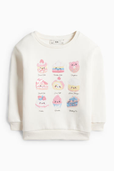 Děti - dívky - Mikina - krémově bílá