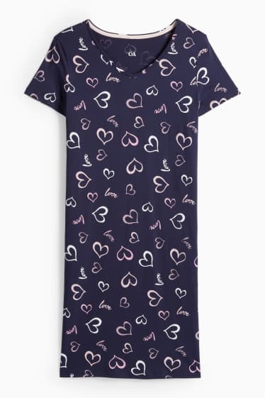 Donna - Camicia da notte - blu scuro