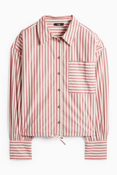 Femmes - Chemisier - à rayures - rose foncé