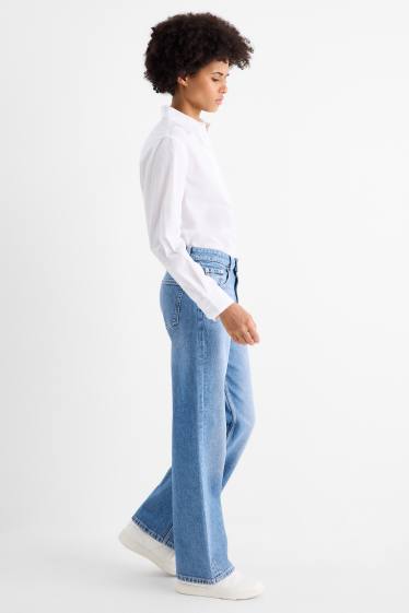 Dámské - Baggy jeans - mid waist - džíny - světle modré