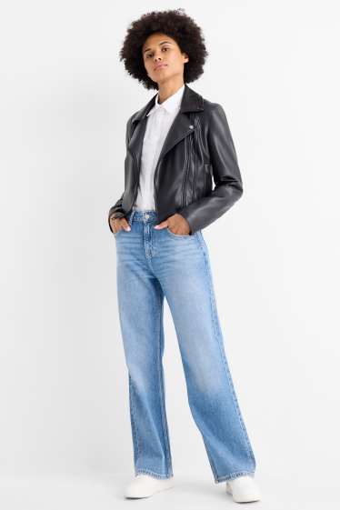 Dámské - Baggy jeans - mid waist - džíny - světle modré