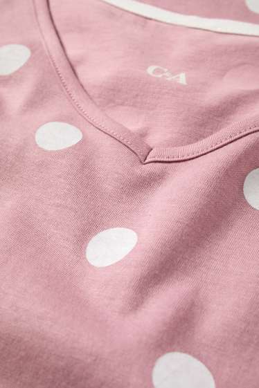 Femei - Cămașă de noapte - cu buline - roz