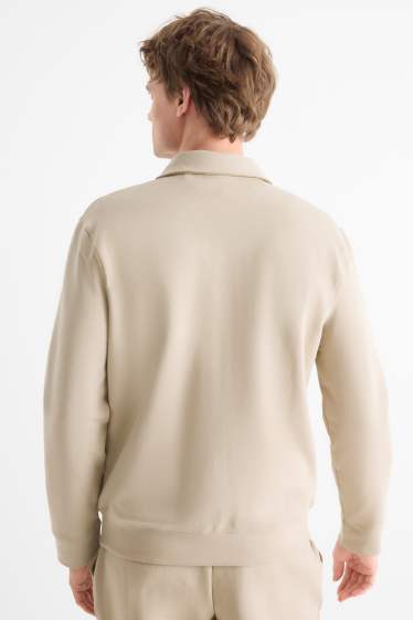 Men - Zip-through sweatshirt - beige