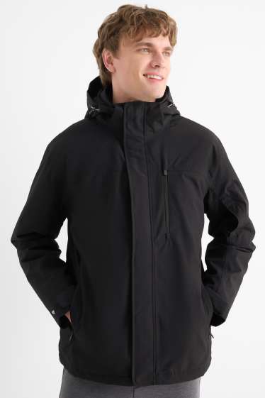 Home - Jaqueta per a la pluja amb caputxa -folrada - impermeable - negre