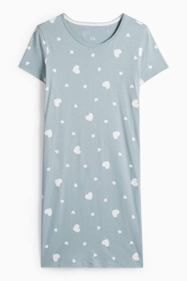 Femei - Cămașă de noapte - cu model - turcoaz