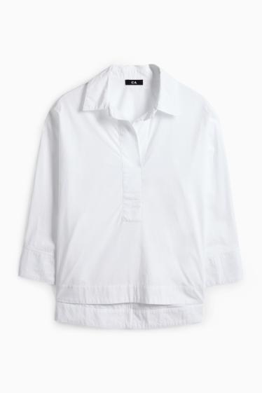 Femmes - Chemisier à col V - blanc