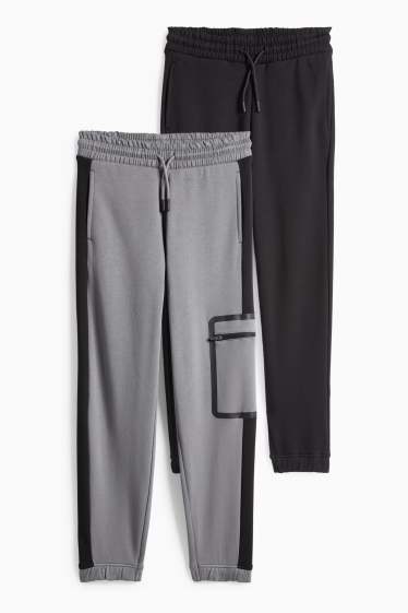 Děti - chlapci - Multipack 2 ks - teplákové kalhoty - bílá/béžová