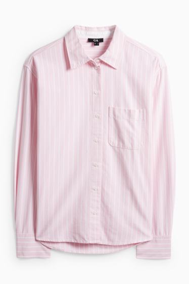 Femmes - Chemisier - à rayures - rose