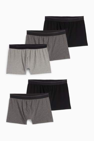 Uomo - Confezione da 5 - boxer aderenti - grigio / nero
