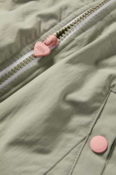 Copii - Fete - Jachetă cu glugă - căptușită - rezistentă la apă - verde deschis