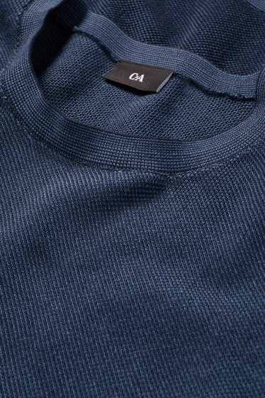 Herren - Pullover - strukturiert - dunkelblau