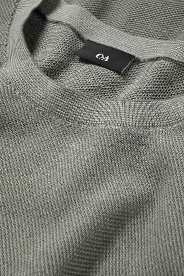 Herren - Pullover - strukturiert - grau