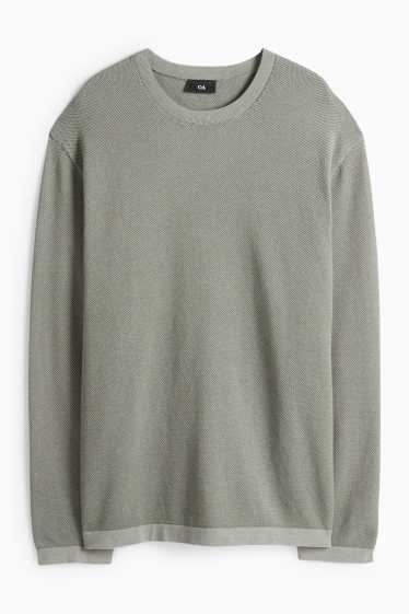 Herren - Pullover - strukturiert - grau