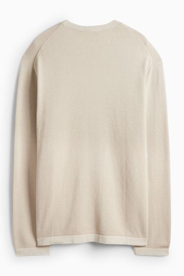Herren - Pullover - strukturiert - beige