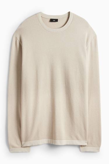 Herren - Pullover - strukturiert - beige