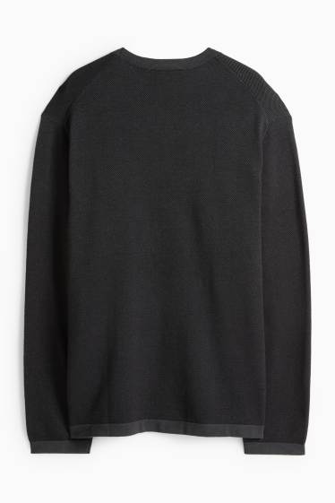 Herren - Pullover - strukturiert - schwarz