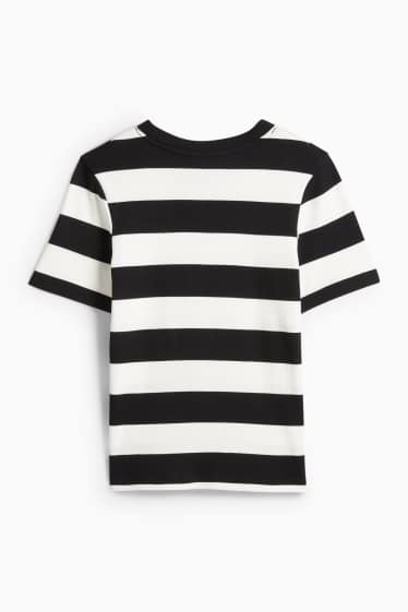 Damen - T-Shirt - Slim Fit - gestreift - schwarz / weiß