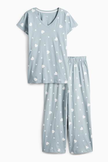 Dámské - Pyžamo - se vzorem - světle modrá