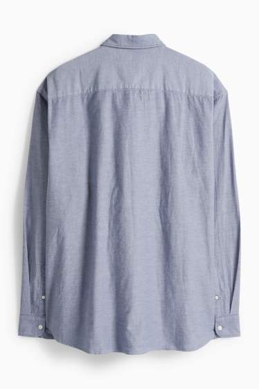 Men - Shirt - regular fit - button-down collar - blue