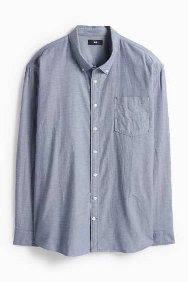 Men - Shirt - regular fit - button-down collar - blue