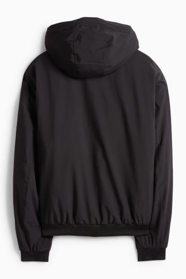 Pánské - Bunda s kapucí - s výplní - černá