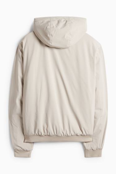 Pánské - Bunda s kapucí - s výplní - světle béžová