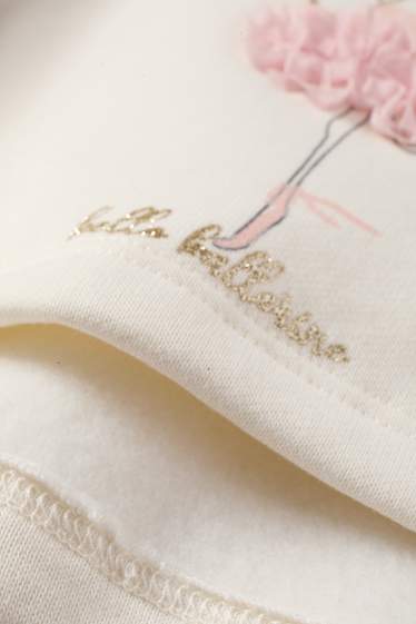 Kinder Mädchen - Ballerina - Set - Sweatshirt und Kleid - 2 teilig - cremeweiß