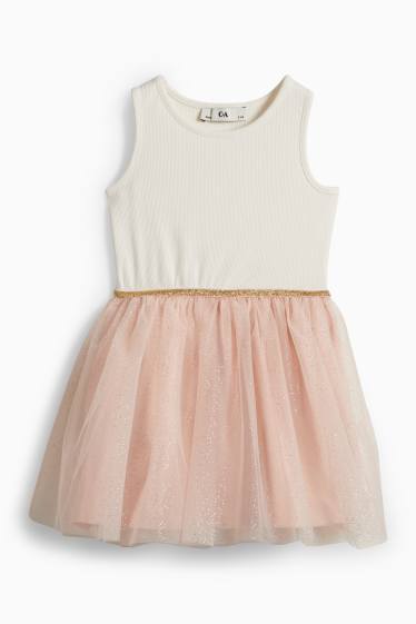 Kinder Mädchen - Ballerina - Set - Sweatshirt und Kleid - 2 teilig - cremeweiß