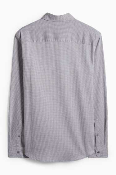 Herren - Hemd - Regular Fit - Kent - strukturiert - grau