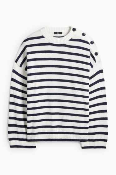 Dámské - Svetr - tmavomodrá/bílá