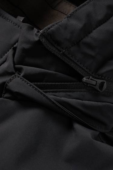Pánské - Bunda s kapucí - stretch - z vodoodpudivého materiálu - černá