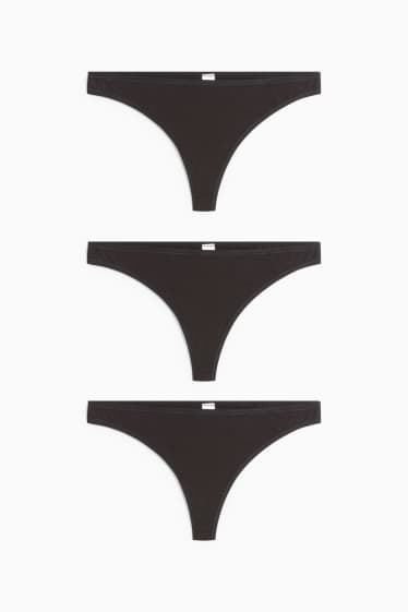 Dona - Paquet de 3 - tanga - negre