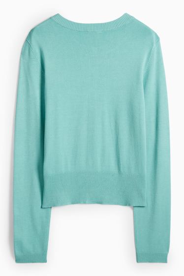 Femmes - Gilet de maille - turquoise