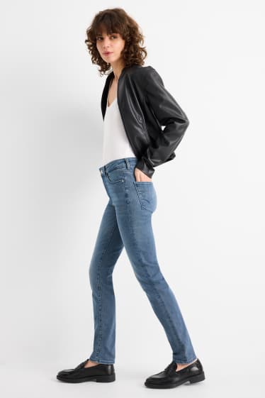 Damen - Slim Jeans - Mid Waist - Shaping-Jeans - LYCRA® - jeansblaugrau