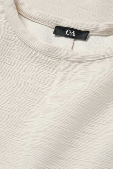 Dámské - Mikina - žebrovaná - světle béžová