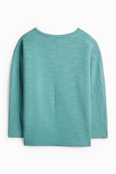 Dámské - Mikina - žebrovaná - zelená